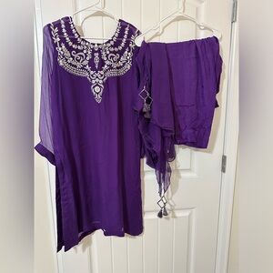 Purple 3 piece - hand embroidered